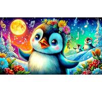 penguin 1000 Piece Recycled Paper Puzzle Game Challenging Puzzles Fun Present & Activity for Home for Adults and Kids Age 12 Years + 70x50cm/1000pcs