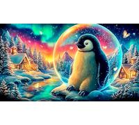 penguin 1000 Piece Recycled Paper Puzzle Game Challenging Puzzles Fun Present & Activity for Home for Adults and Kids Age 12 Years + 38x52cm/1000pcs