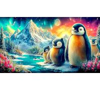 penguin 1000 Piece Recycled Paper Puzzle Game Challenging Puzzles Fun Present & Activity for Home for Adults and Kids Age 12 Years + 38x52cm/1000pcs