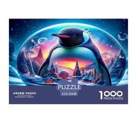 Penguin 1000 Piece Recycled Paper Puzzle Game - Penguin Snow Globe Serene Magical Cozy The Whole Family Activity for Home Wall Decoration52x38cm/1000pcs
