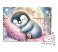 Penguin 1000 Piece Sleepy Penguin Sturdy Cardboard Jigsaw Puzzle for Adults Birthday Party Staycation Entertainment Casual Gamers Social Icebreaker 38x26cm/1000pcs
