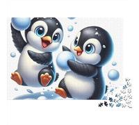Penguin 1000 Piece Snowball Penguins Cardboard Jigsaw Puzzle for Adults 14+ Rainy Day Indoor Activity Stress Relief Brain Training Perfect Holiday Present 70x50cm/1000pcs