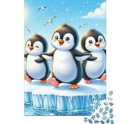 Penguin 1000 Piece Sturdy Paper Penguins on Ice Floe Puzzle Parent-Child Interactive Game Home Leisure HD Printing 70x50cm/1000pcs