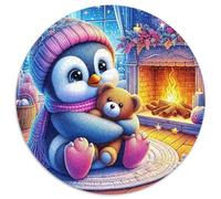 Penguin 1000 Pieces Jigsaws Round Jigsaw for Adults And Kids Colorful Unique Challenge Games Scene Creative 1000pcs (67.5x67.5cm)