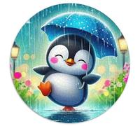Penguin 1000 Pieces Jigsaws Round Puzzle for Adults And Kids Cool Unique Challenge Games Scene Creative 1000pcs (67.5x67.5cm)
