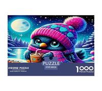 Penguin 1000 Pieces Puzzle for Adults Kids - Penguin Winter Hat Cozy Snowy Cute Fun And Challenging Family Game Educational Game Challenge38x26cm/1000pcs