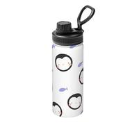 Penguin 18oz Sports Insulated Kettle Full-Width Printed Design 304 Stainless Steel Inner Double-Layer Heat Insulation Leak-Proof Portable Water Cup Suitable for Outdoor Camping