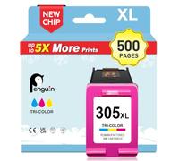 Penguin 305 XL Tri-Colour Ink Cartridges for HP 2810e 2820e 6020e 6032e | Deskjet 2800e 4220e 4222e 4200e Envy 6032e 6020e 6000e Envy Pro 6420 for HP 305XL Printer Ink Replacement