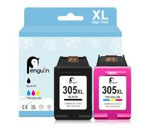 Penguin 305XL Ink Cartridges Black and Colour Replacement for HP Envy 6000e 6032e 6020e 6022e Envy Pro 6432 6452 6452 DeskJet 2300 2320 for HP 305 Ink Cartridges