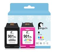 Penguin 901XL Printer Ink Cartridge for Officejet J4500 J4524 J4540 J4560 J4580 J4624 J4500 g510a G510n J4585 J4600 J4640 Replacement Combo Pack for HP 901 XL Black and Colour