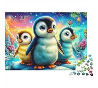 Penguin Adventure 1000 Piece Jigsaw Two Penguins Under Aurora Puzzles for Adults And Kids Age 12 Years Up Challenging & Brainteasing Puzzle Game for The Whole for Women Gifts for Men52x38cm/1000pcs