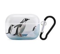 Penguin AirPods Pro Case Cover with Keychain Ring PC Hard Shell Protective Case for AirPods Pro 2nd for Women Men Generation Easy Open Full Drop Protection Cover White-Style