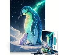 Penguin And Chick in Snowy Landscape Jigsaw Puzzles for Adults1000 Pieces Intellect Toy Calming Play Quality Cut Wall Art Decor (38x26cm)