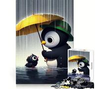Penguin And Chick in The Rain 1000 Piece Jigsaw Puzzle for Teenagers Wise Think Toy Easy Leisure Tight Cut Amazing Present (38x52cm)