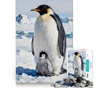 Penguin And Chick Painting Jigsaw Puzzles for Adults1000 Piece Mind Exercise Toy Indoor Fun Precision Cut (38x52cm)
