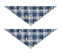 Penguin and Snowflake Plaid Pet Soft Light Skin 2 Pcs for a Gift Pets at Different Stages 30 × 12 2in