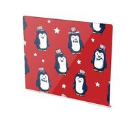 Penguin and Stars Acrylic Cutting Board with Counter Lip Non-Slip Cutting Plate for Kitchen Countertop