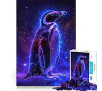 Penguin Animal Space Jigsaw Puzzles 1000 Piece for Teenagers Boost Recall Stress Free Tight Edge Wall Art Decor (38x52cm)