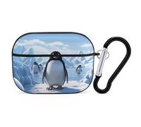 Penguin Antarctica Ice AirPod Pro Case, Anti Scratch Hard PC Cover with Keychain, AirPod Pro 2nd/1st Case Accessories for Women Men, Black-Style