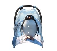 Penguin Antarctica Ice Baby Car Seat Canopy Cover, Multi Use Breathable Nursing Breastfeeding Covers for Mom Soft Stroller Sun Shade Newborn Shower Gift