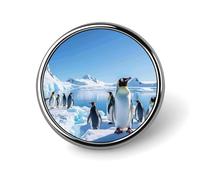 Penguin Antarctica Ice Button Pin Personalized Metal Lapel Pins Badges Classic Round Brooch Pin Novelty Unique Enamel Pins Cute Funny Pinback Button Badge for Jackets Backpacks Bags Coat