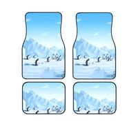 Penguin Antarctica Ice Car Floor Mats Set Of 4,Front Rear Carpets Mats