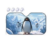 Penguin Antarctica Ice Car Windshield Sun Shade Foldable Car Sun Shade Front Windshield Sunshade Windshield Cover Reflective Sun Visor Keep Your Vehicle Cool for Most Sedans SUV Truck