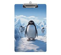 Penguin Antarctica Ice Clipboard with Hanging Hole, 8.5" X 12.5" Standard A4 Acrylic Clipboard Ultra Lightweight & Shatterproof Paper Holder for Office, Home