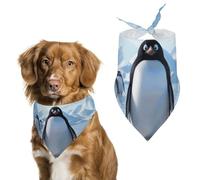 Penguin Antarctica Ice Dog Bandanas for Feeding Grooming, Triangle Pet Bibs Washable Pets Scarf for Cats & Dogs
