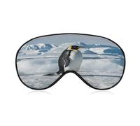 Penguin Antarctica Ice Eye Mask, Adjustable Strip, Blocks Light Sleep Mask, Sleep Eye Mask for Night Sleeping Travel Nap 8.1 * 4.1 Inches