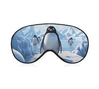 Penguin Antarctica Ice Eye Mask for Women & Men, Breathable & Adjustable Eye Cover, Ultra Soft Sleep Mask, Lightweight Travel Blindfold for Airplane, Nap, Night Sleeping