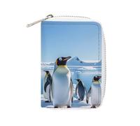Penguin Antarctica Ice Leather Card Bag Portable Coin Wallet Mini Change Holder Coin Pocket PU Wallet Card Wallets Clutch Bags for Women Men, style, 16x11.5cm