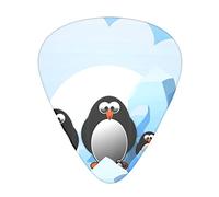 Penguin Antarctica Ice Printed Guitar Picks,12 Pack Personalized Guitar Picks For Bass Acoustic Guitar Electric Guitar Includes 0.46mm/0.71mm/ 0.96mm