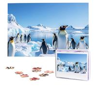 Penguin Antarctica Ice Puzzles from Photos 1000 Pieces Personalized Wooden Puzzle Challenging Jigsaw Puzzles for Adults Custom Picture Puzzle Gifts for Family Wedding Friend