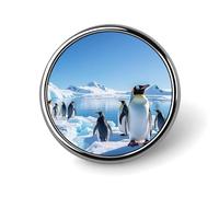 Penguin Antarctica Ice Round Badge Cute Enamel Lapel Pin Brooches Button Pin Personalized Clothing Decoration Unisex Badge Holder Hats Bags Shirts Decor