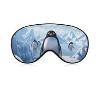 Penguin Antarctica Ice Sleep Mask for Women Men, Breathable Soft Sleeping Mask Adjustable Eye Cover Light Blocking Eye Masks for Travel, Home, Office, Nap, Flights