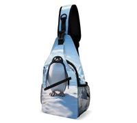 Penguin Antarctica Ice Sling Bag Small Crossbody Bags with Adjustable Strap Durable Chest Bag for Hiking Travel