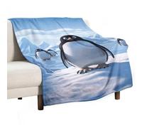 Penguin Antarctica Ice Throw Blanket 30"x50" - Super Soft Flannel Fleece, Lightweight Blankets for All Seasons, Reversible Blanket for Couch Bed Travel & Gifts