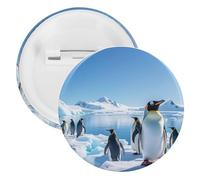 Penguin Antarctica Ice Tinplate Badge Personalized Round Brooch Large Craft Button Suitable for Teachers, Nurses, Doctors, Staff, Party Gift Accessories, 1Pcs, Plastic, plastics