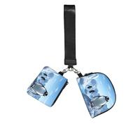 Penguin Antarctica Ice Wristlet Keychain Wallet Pouch with Strap Double Zipper Small Coin Purse Portable Wrist Bag for Travel Gym Daily Use