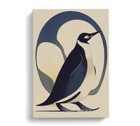 Penguin Art Nouveau Canvas Print | Gallery Wrapped 30mm Frame Wall Art | 30x20 inches | Ready to Hang | Modern Animals Picture | Living Room Bedroom Lounge Office