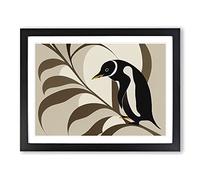 Penguin Art Nouveau Vol.1 Abstract Framed Print | A4 Black Framed Wall Art | Ready to Hang | Abstract Fantasy Picture | Living Room Bedroom Lounge Office
