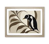 Penguin Art Nouveau Vol.1 Abstract Framed Print | A4 Oak Framed Wall Art | Ready to Hang | Abstract Fantasy Picture | Living Room Bedroom Lounge Office