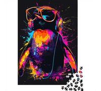 Penguin Art Print Festive Gift 38x26cm 1000pcs Jigsaw Puzzle, 1000 Piece | For adults who enjoy puzzles over the holidays, this adult jigsaw puzzle with 1000 pieces creates puzzle time on colder days.