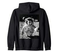 Penguin Astronaut Selfie On The Moon Funny Penguins Lover Zip Hoodie