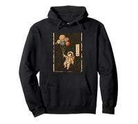 Penguin Astronaut Solar System Planets Japanese Art Pullover Hoodie