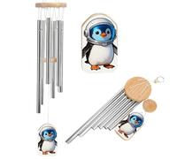 Penguin Astronaut Wind Chimes for Outside Memorial Tuned Outdoor Windchimes Large Garden Decor Wind Chime with Melodious Sound for Mom Dad Grandma Home Garden Patio Decor