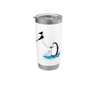 Penguin at Kite Surfing Stainless Steel Insulated Tumbler