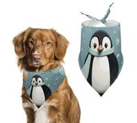 Penguin Balloon Snowflake Dog Bandana for Small Medium Large Dogs Printing Pattern Adjustable Bibs Scarf Soft Washable Triangle Pet Costume Decor
