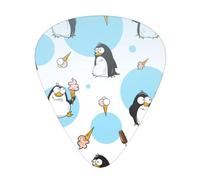 Penguin Balloon Snowflake print Guitar Picks 12 Pack Assorted Thickness for Guitar,ukulele,0.46/0.71/0.96mm